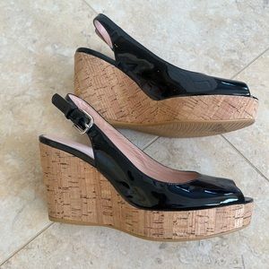 Stuart Weitzman patent leather wedges shoes